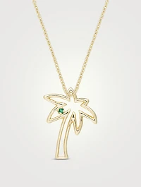 9K Gold Palmera Esmeralda Pendant Necklace