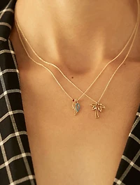 9K Gold Palmera Esmeralda Pendant Necklace