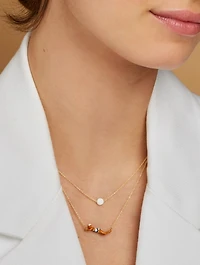 9K Gold Nadadora Rayada Enamel Chain Necklace