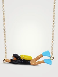 9K Gold Sub Diver Pendant Necklace