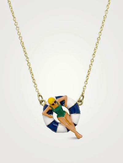 9K Gold Flotadora Pendant Necklace