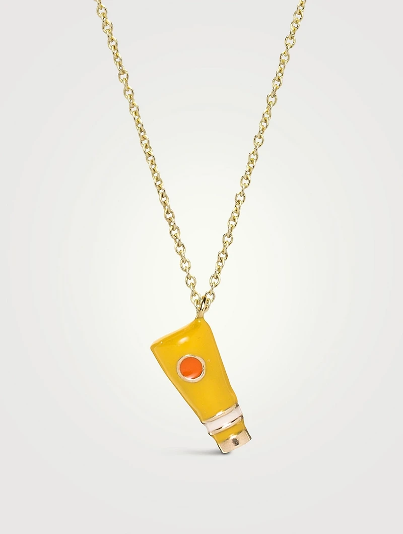 9K Gold Crema Solar Pendant Necklace