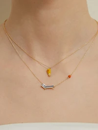 9K Gold Crema Solar Pendant Necklace