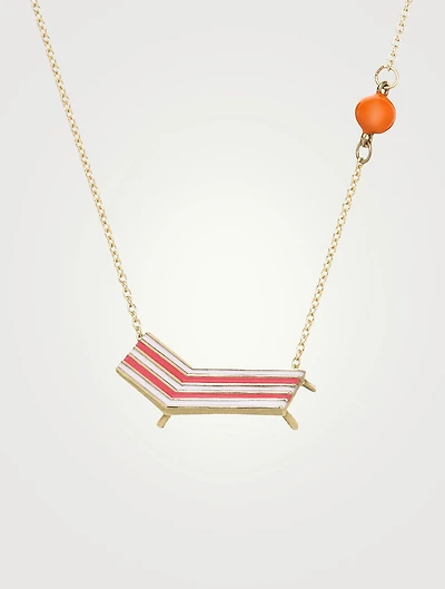 9K Gold Beach Chair Pendant Necklace