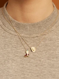 9K Gold Cowboy Boot Pendant Necklace