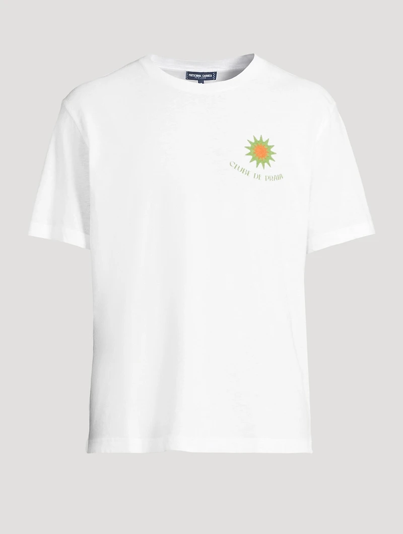Dinis Linen Blend Clube de Praia Printed Tee