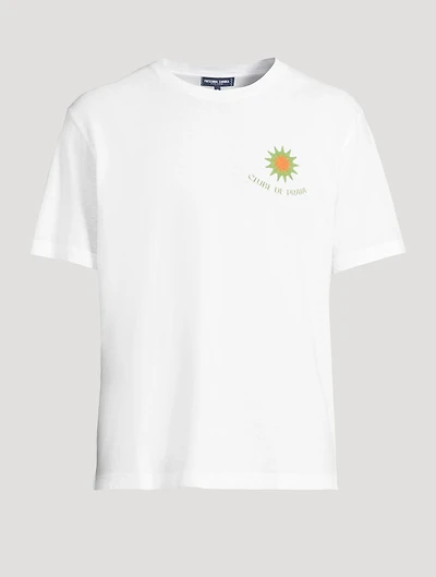 Dinis Linen Blend Clube de Praia Printed Tee