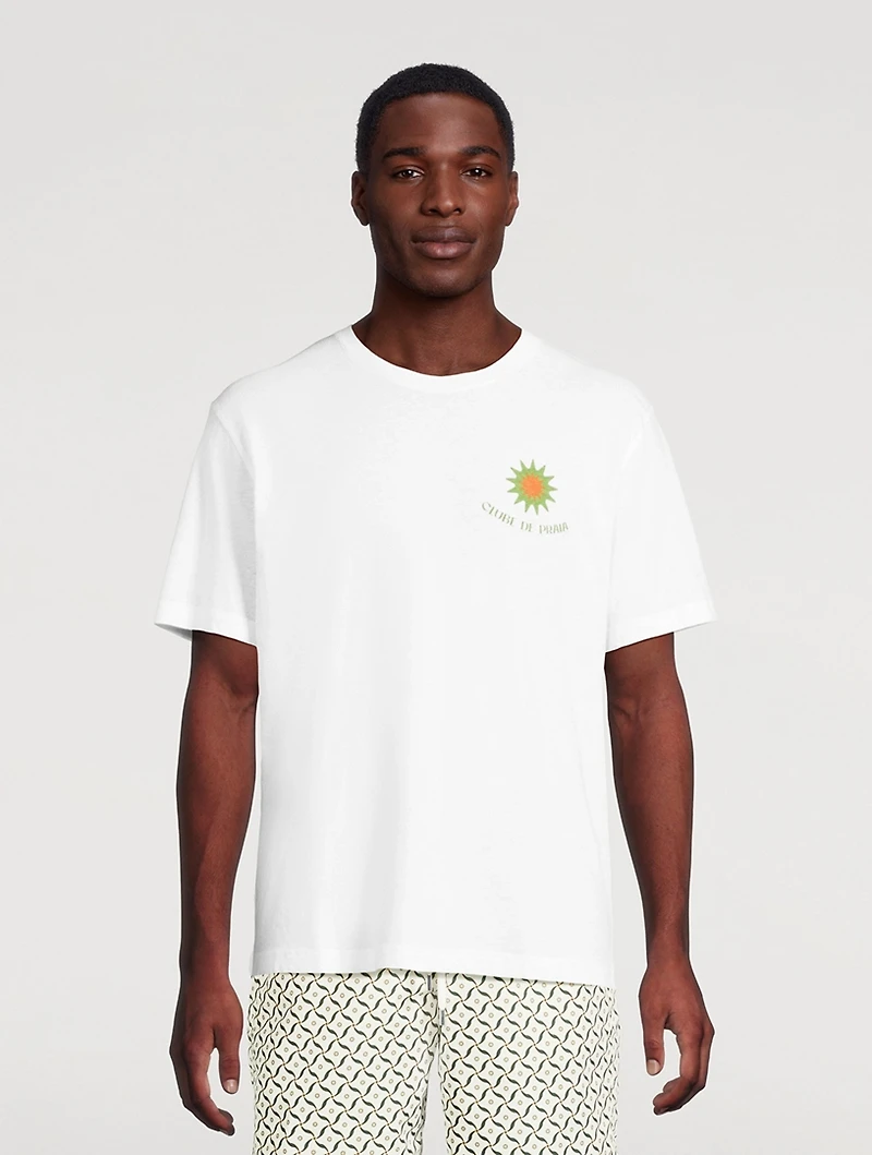 Dinis Linen Blend Clube de Praia Printed Tee