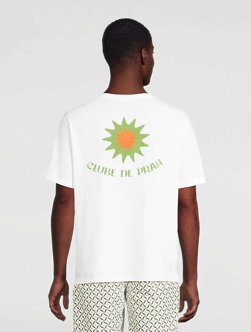 Dinis Linen Blend Clube de Praia Printed Tee