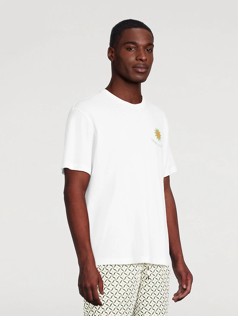 Dinis Linen Blend Clube de Praia Printed Tee