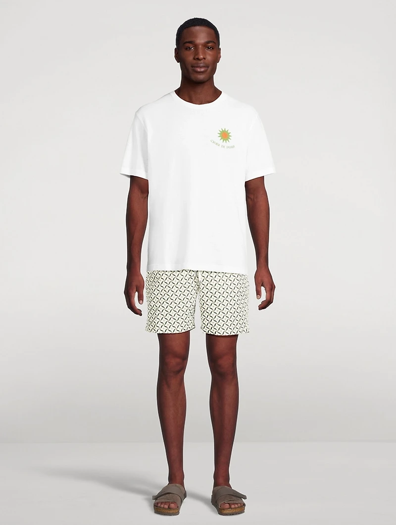 Dinis Linen Blend Clube de Praia Printed Tee
