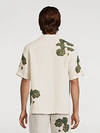 Roberto Linen SS Shirt Linear Floral Print