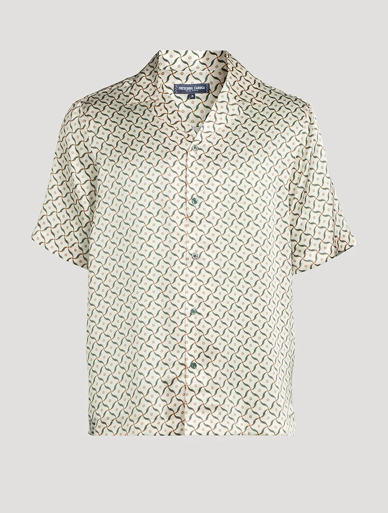 Roberto Silk SS Shirt Lotus Print