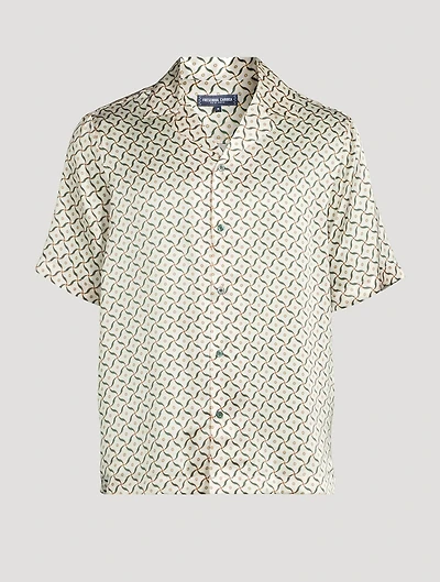 Roberto Silk SS Shirt Lotus Print