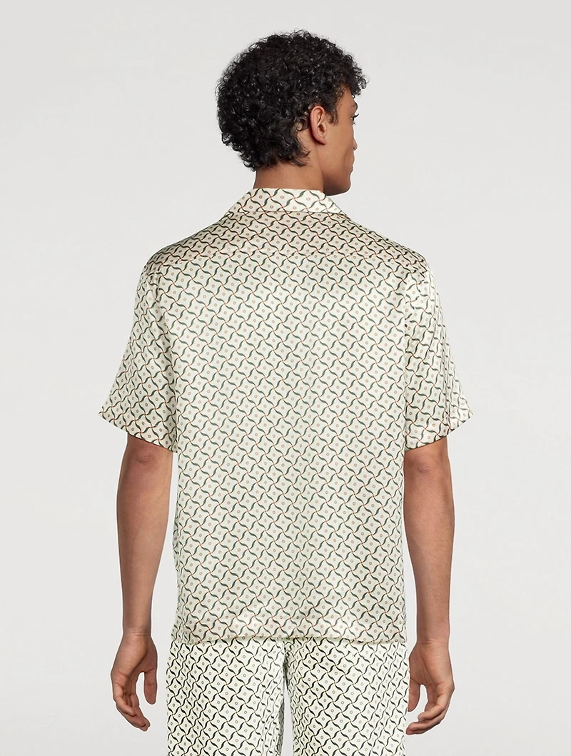 Roberto Silk SS Shirt Lotus Print