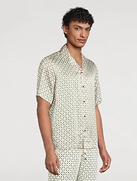 Roberto Silk SS Shirt Lotus Print
