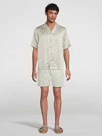 Roberto Silk SS Shirt Lotus Print