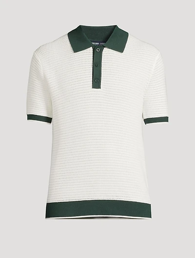 Vidal Cotton Crochet SS Buttoned Polo