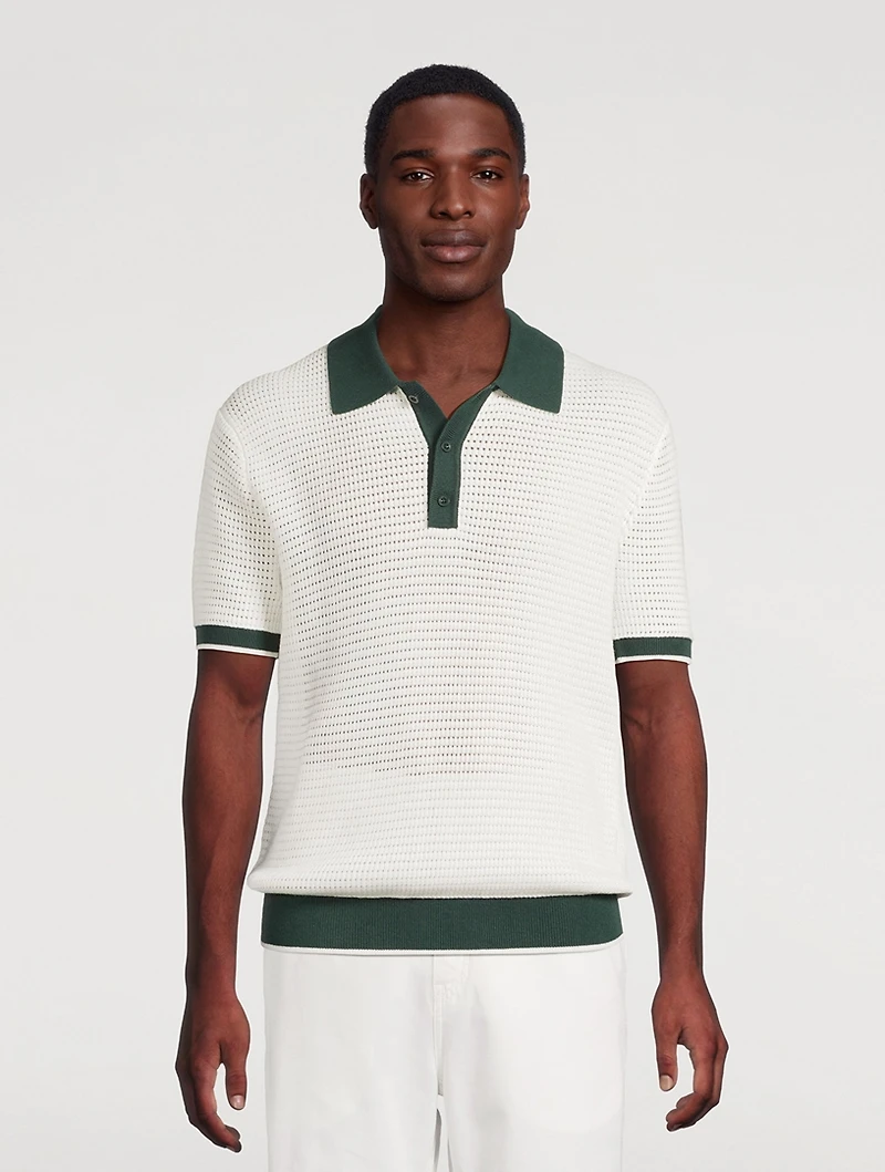 Vidal Cotton Crochet SS Buttoned Polo