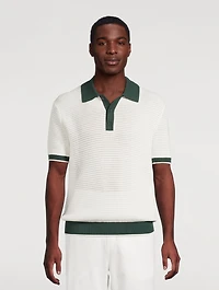 Vidal Cotton Crochet SS Buttoned Polo