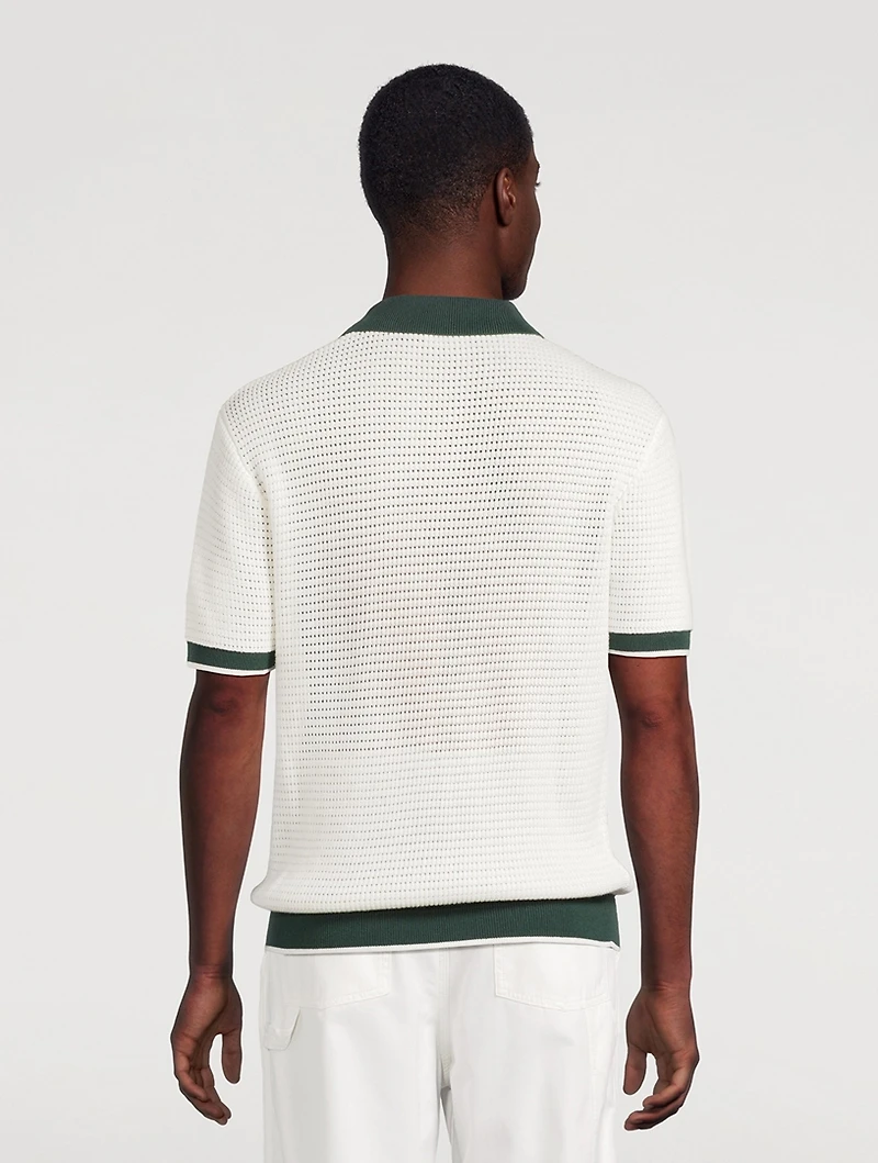 Vidal Cotton Crochet SS Buttoned Polo