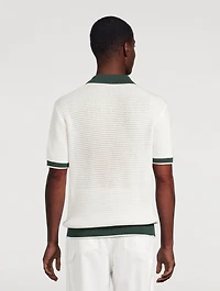 Vidal Cotton Crochet SS Buttoned Polo