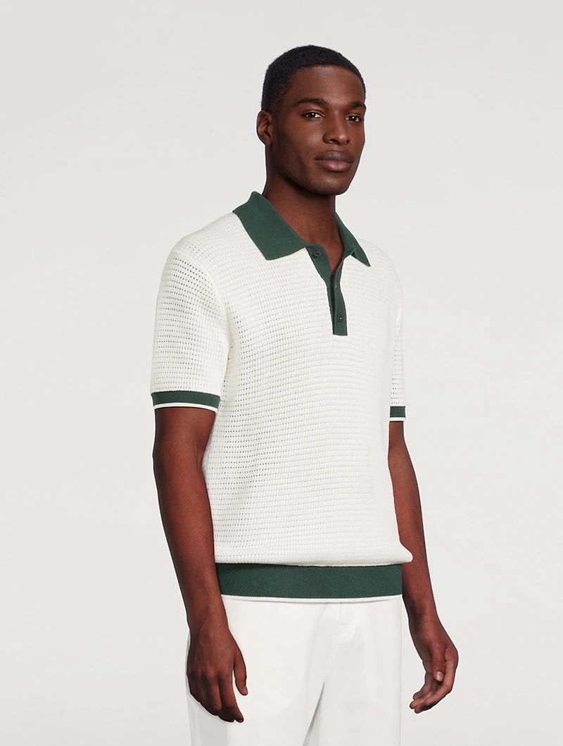 Vidal Cotton Crochet SS Buttoned Polo