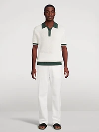 Vidal Cotton Crochet SS Buttoned Polo