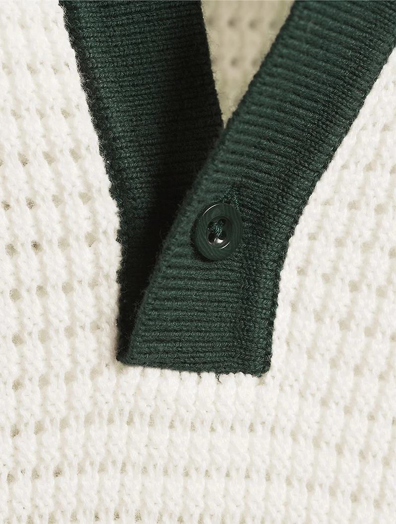 Vidal Cotton Crochet SS Buttoned Polo