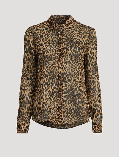 Gaia Silk Shirt Leopard Print