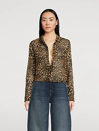 Gaia Silk Shirt Leopard Print