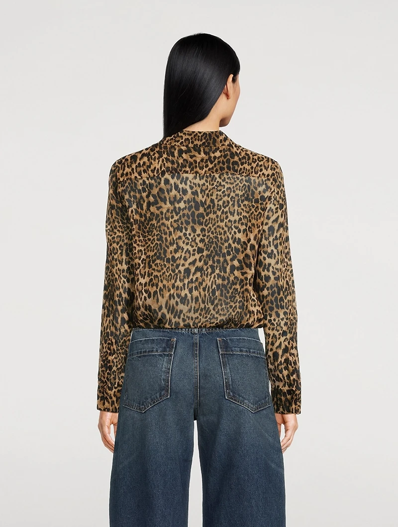 Gaia Silk Shirt Leopard Print
