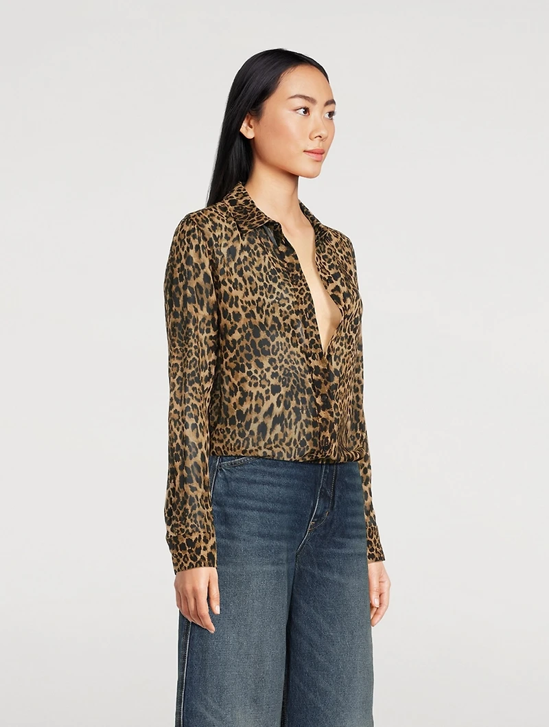 Gaia Silk Shirt Leopard Print