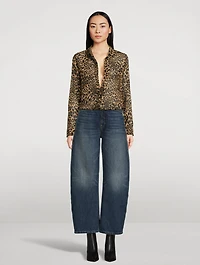 Gaia Silk Shirt Leopard Print