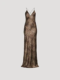 Ira Silk Gown Leopard Print