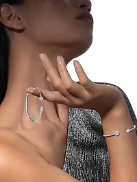 My Twin White Gold Skinny Bangle Bracelet With Diamonds