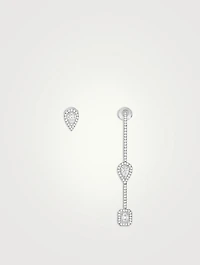 My Twin White Gold Hook And Stud Earrings With Diamonds
