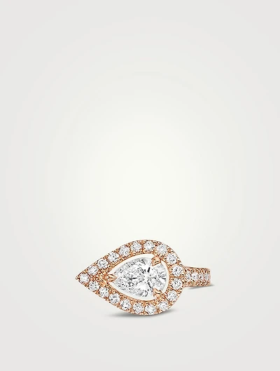 My Twin Top Rose Gold Mono Earring With Pear Diamond