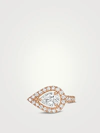 My Twin Top Rose Gold Mono Earring With Pear Diamond