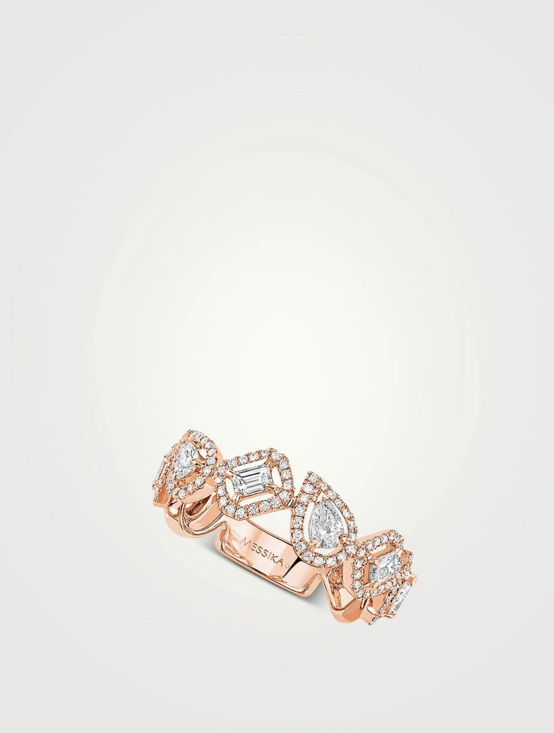 My Twin 18K Rose Gold Diamond Wedding Ring
