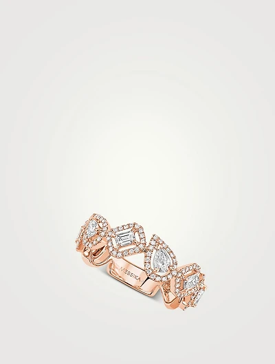 My Twin 18K Rose Gold Diamond Wedding Ring