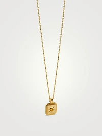 Engravable Citrine November Birthstone Pendant Necklace