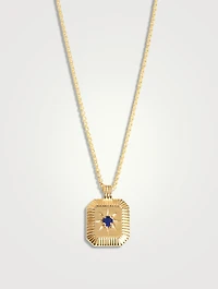Engravable Lapis September Birthstone Pendant Necklace