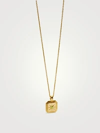 Engravable Peridot August Birthstone Pendant Necklace