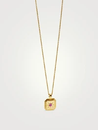 Engravable Pink Tourmaline October Birthstone Pendant Necklace