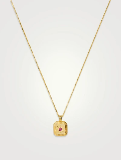 Engravable Pink Opalite July Birthstone Pendant Necklace