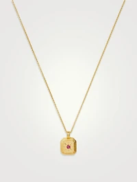 Engravable Pink Opalite July Birthstone Pendant Necklace