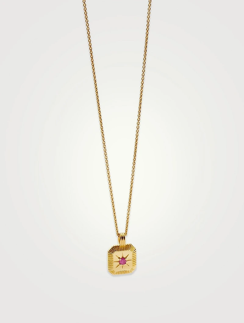 Engravable Pink Opalite July Birthstone Pendant Necklace