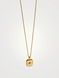 Engravable Pink Opalite July Birthstone Pendant Necklace