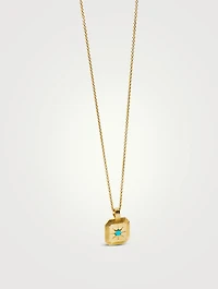 Engravable Turquoise Magnesite December Birthstone Pendant Necklace